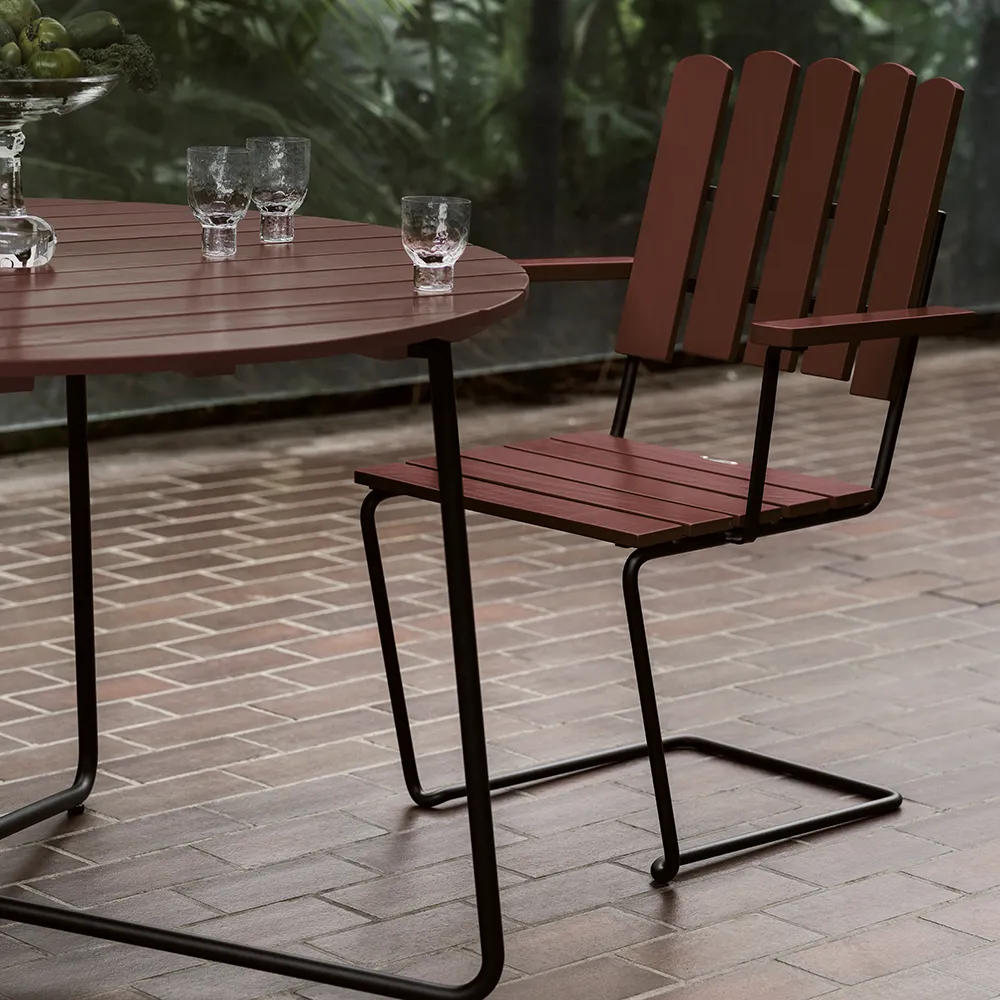 9A Tisch 100 cm Dunkelrot / Schwarz