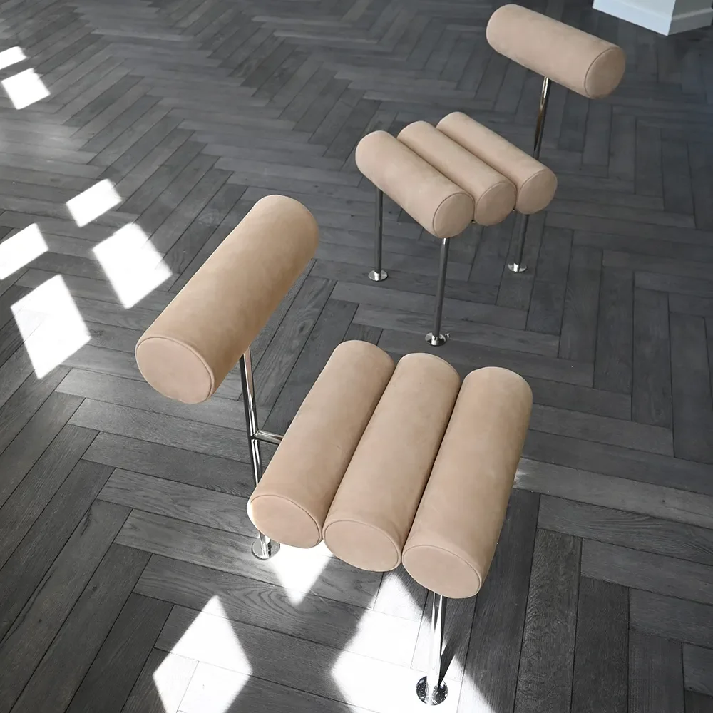 Hiro Esszimmerstuhl, Edelstahl - Nubuk