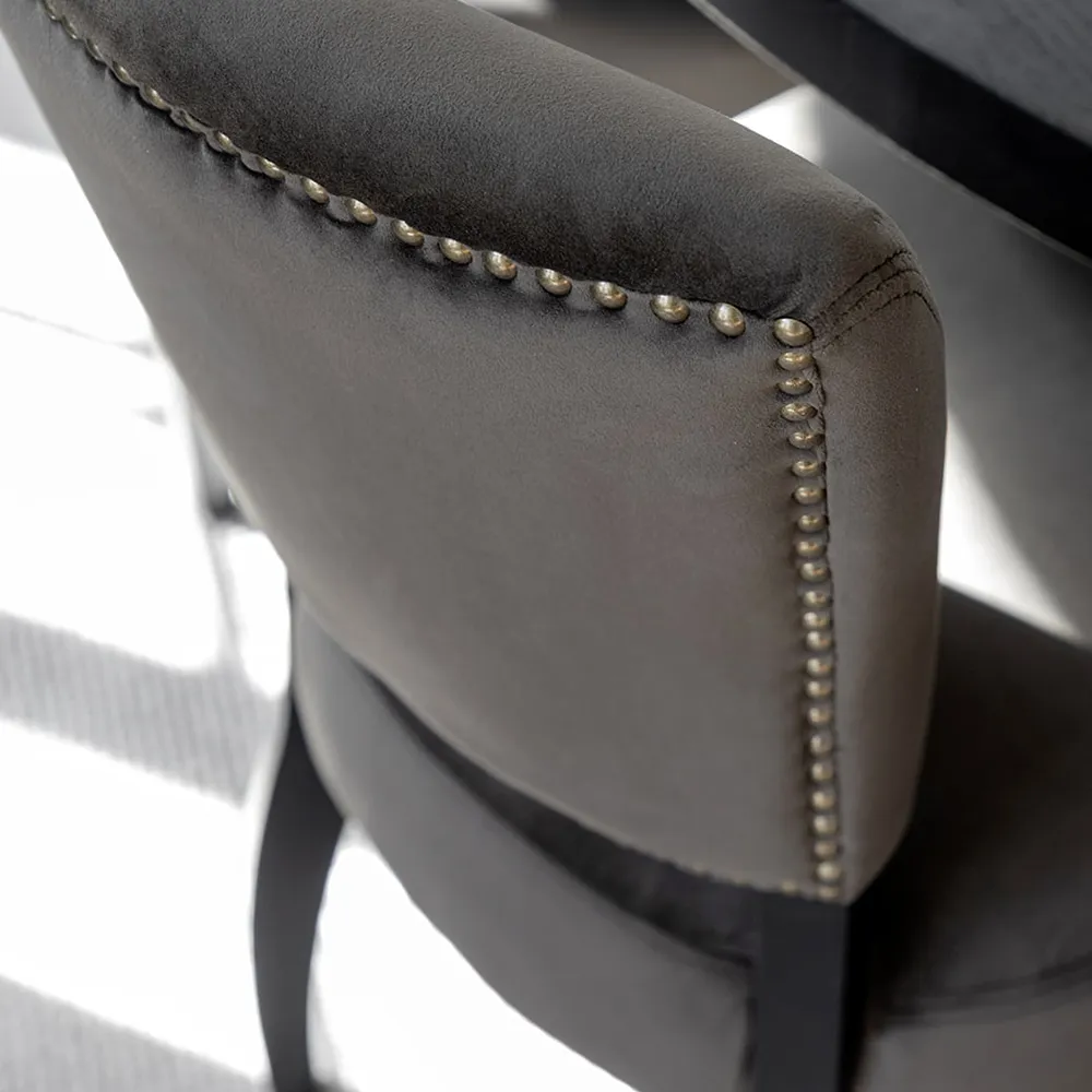 Sessel Maggie Samt dunkelbraun