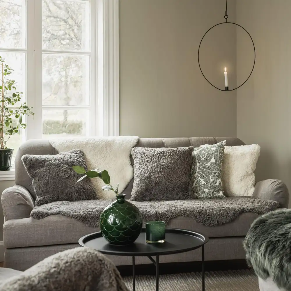 Curly Schafsfell doppelt 60x180 cm Naturgrau