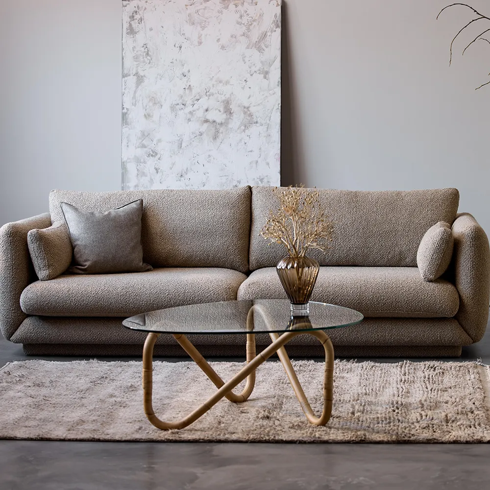 Bloom 3-Sitzer Sofa mit Sockel Taupe