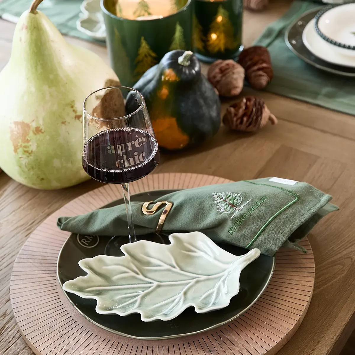 Teller Autumn Leaf 23,5x13,5 cm Green