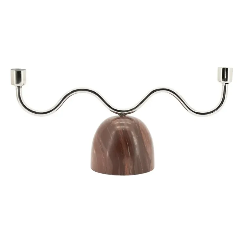 Lumiere 2 34x10x16 cm Marmor & Eisen Braun