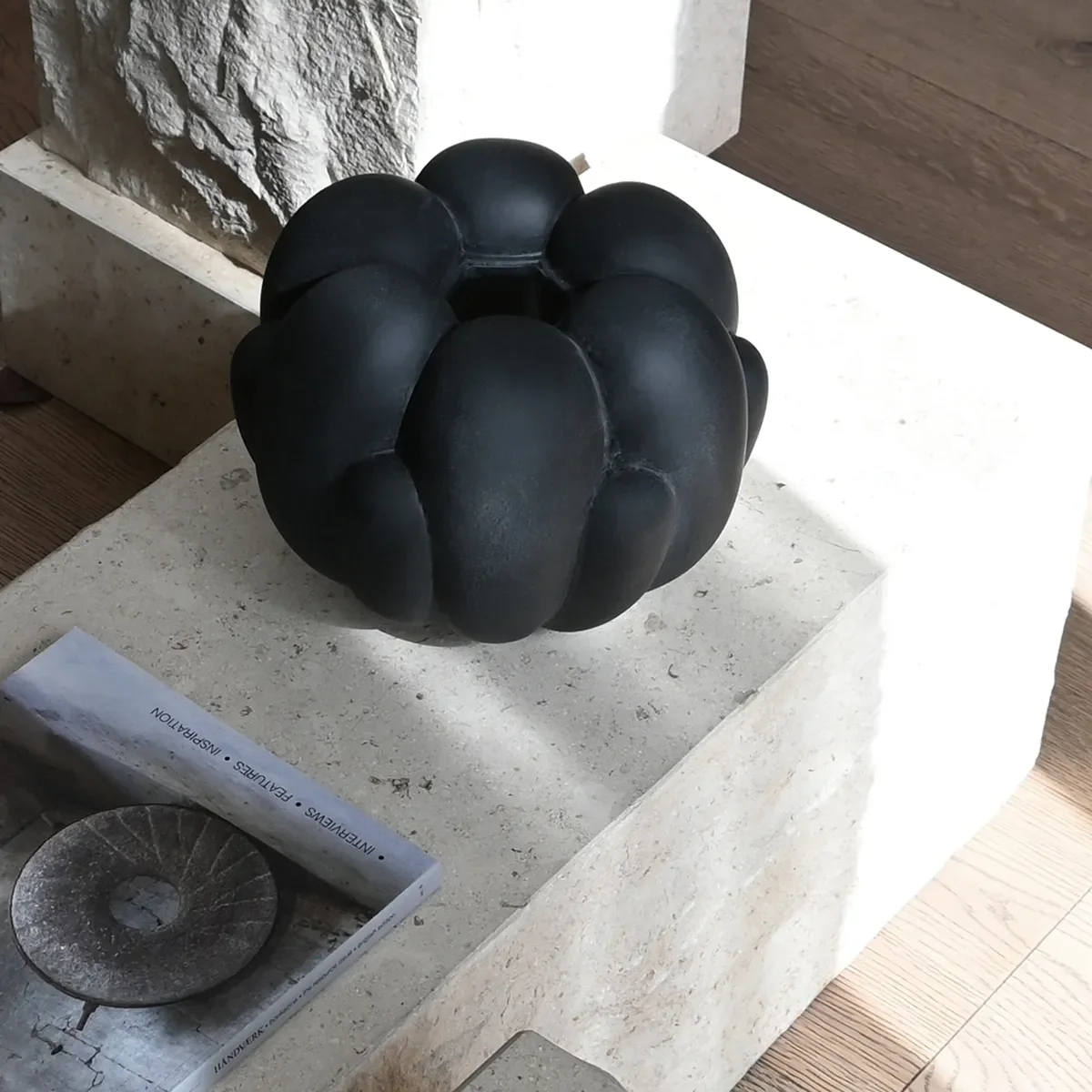 Handgefertigte Vase Bloom Petit Black H18 cm