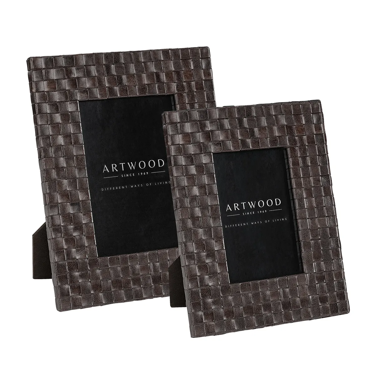 Bilderrahmen aus Leder Fuego 2er-Set Deep brown
