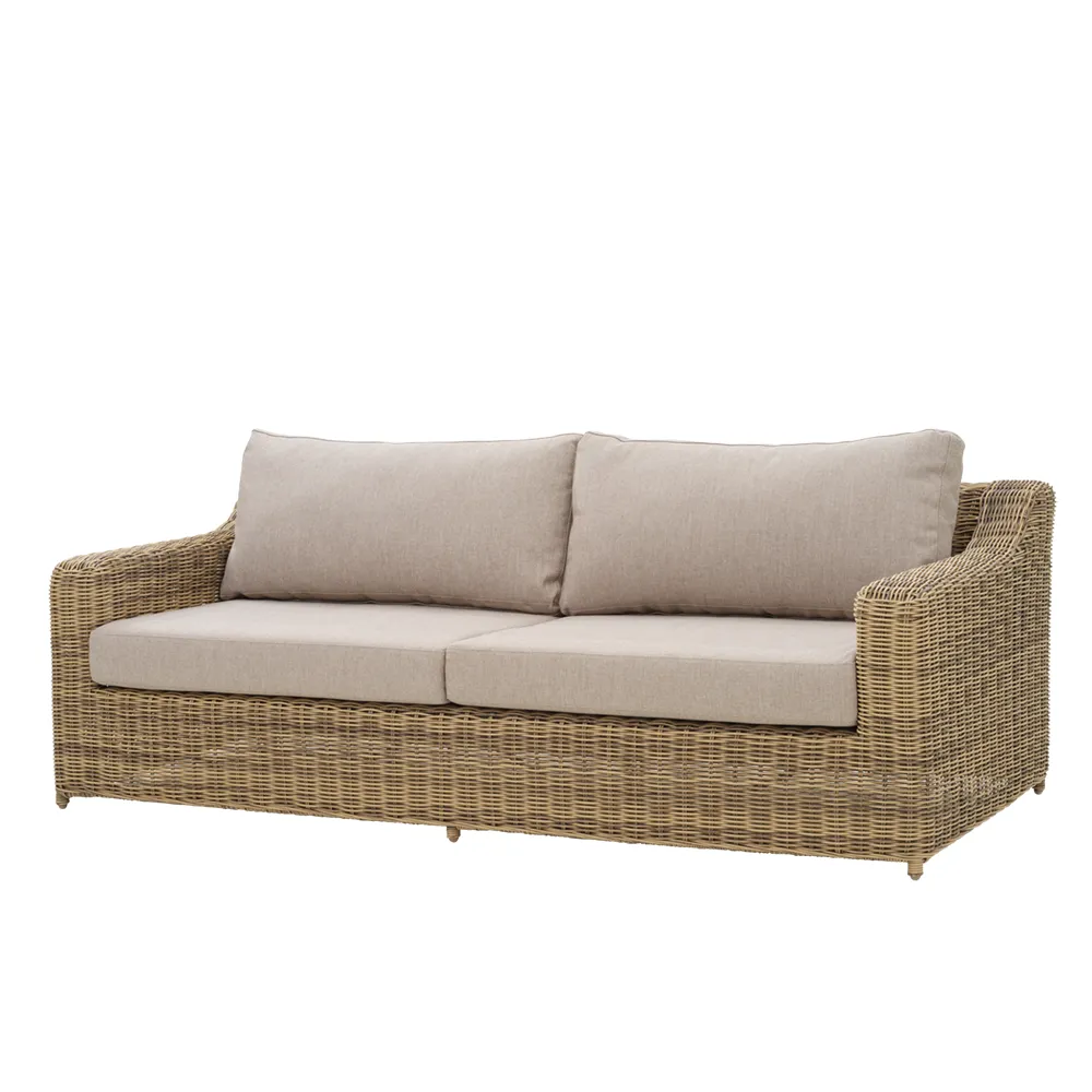 Glendon Sofa Künstliches Rattan Rustikal 