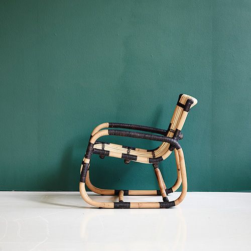 Curve Loungesessel Schwarz/Natur