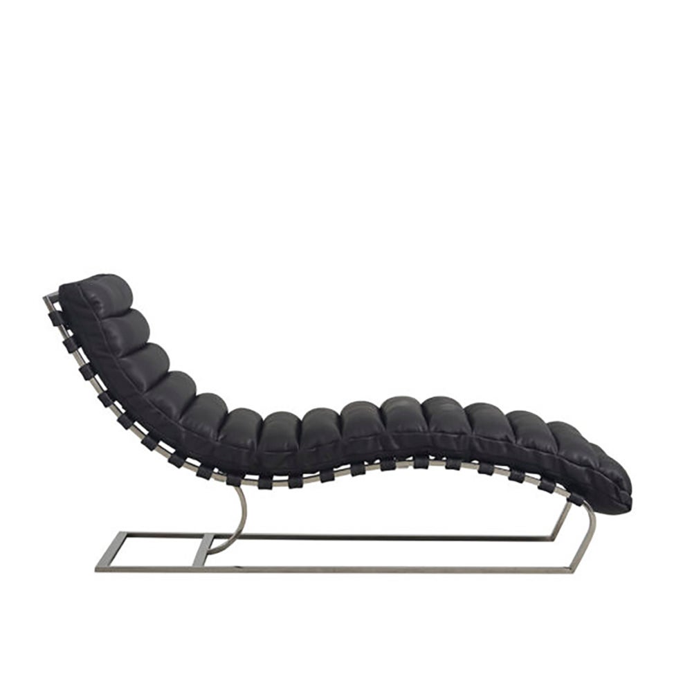 Cliff Chaiselongue aus Leder – Schwarz