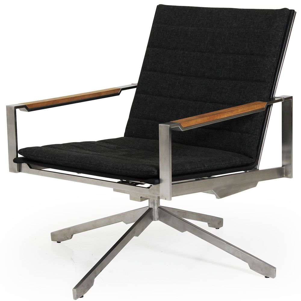 Gotland Drehsessel Stahl/Teak