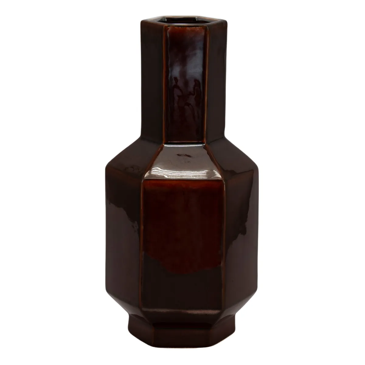 Axis small Vase 19x17x39 cm Steingut dark red