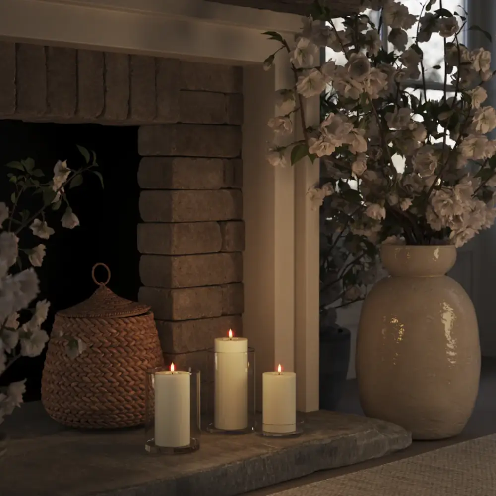 LED-Blockleuchte Ø7,5x15 cm weiß