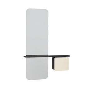 One More Look Spiegel Schwarze Eiche/Pearl White