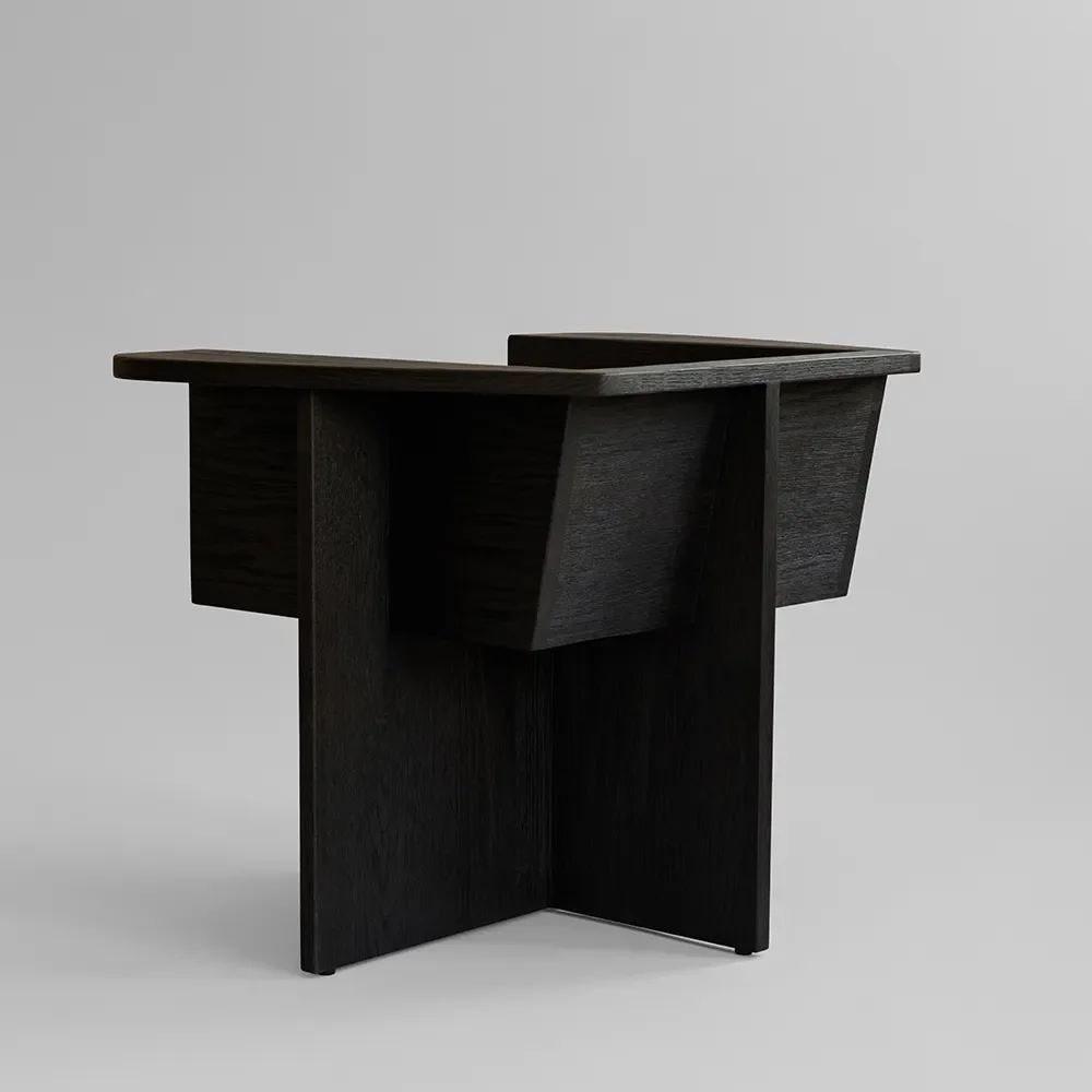 Brutus Lounge-Sessel – Kaffeebraun, Schwarz Eiche