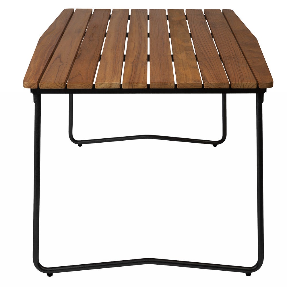 Tisch B31 170 Unbehandeltes Teakholz/schwarzer Rahmen