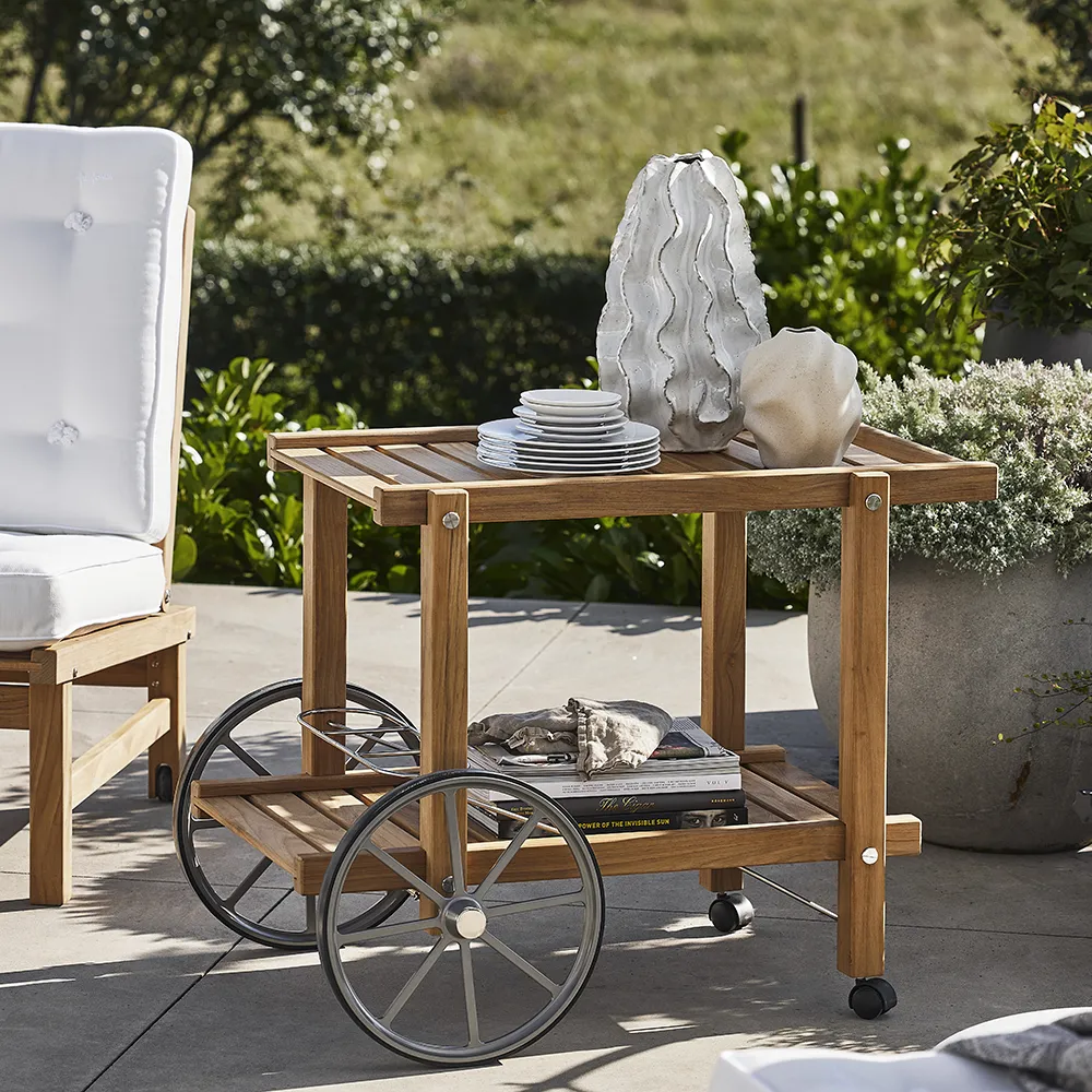 Servierwagen aus Teakholz