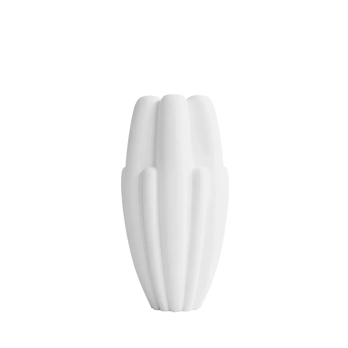 Handgefertigte Vase Bloom Slim Big Bone White H68 cm