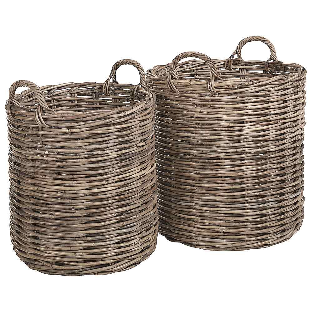 Runde Aufbewahrungskörbe Rattan