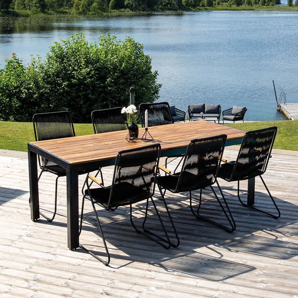 Bois Esstisch 90x205 cm Schwarz/Akazie