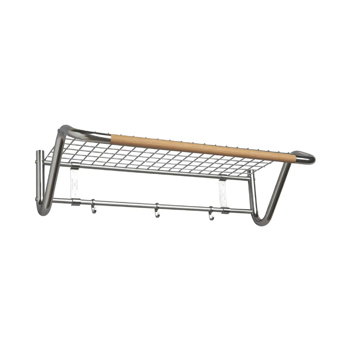 Funk Hutregal 122 cm Rostfritt stål Eiche