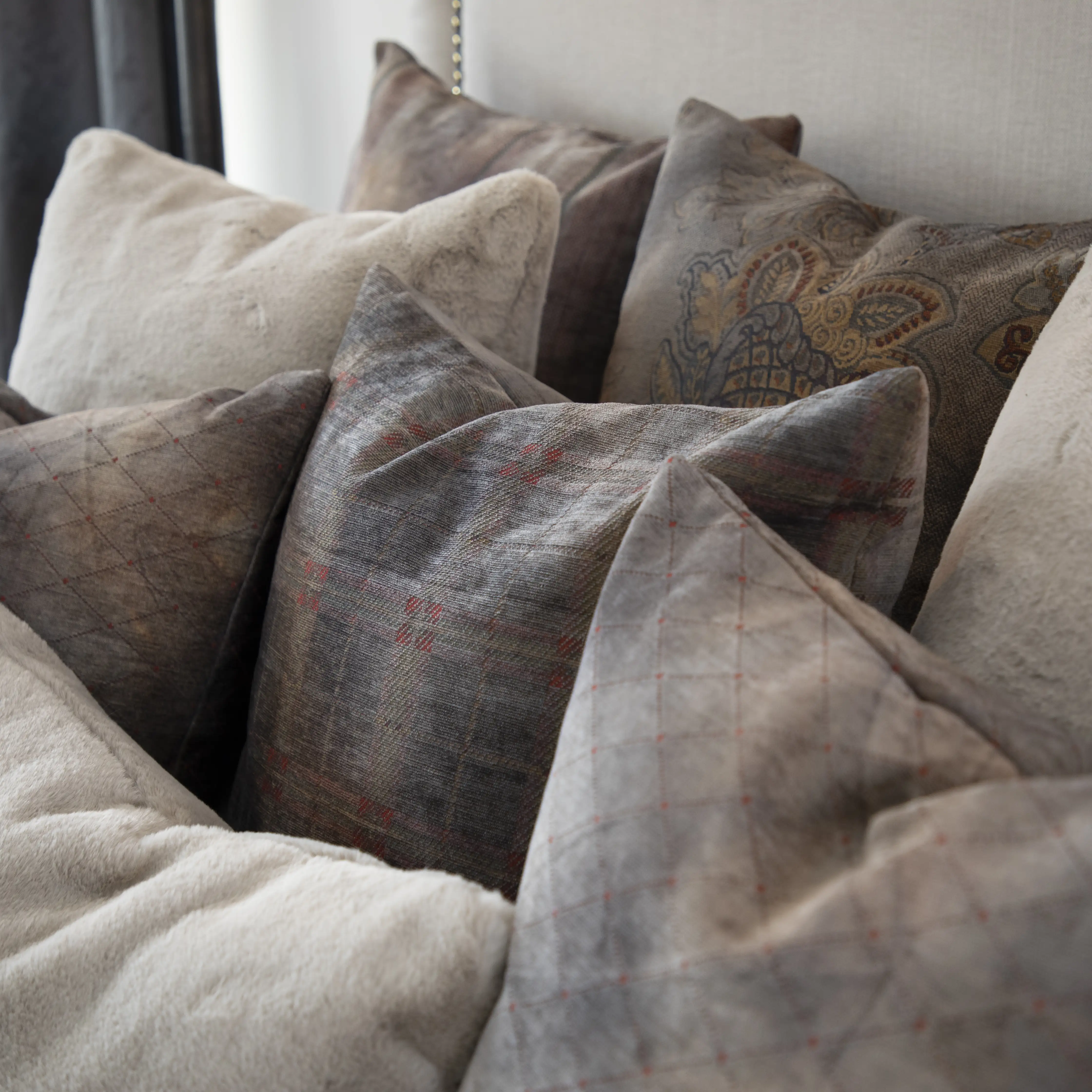  Kissenbezug Meran Karo Bruciatio 60x60 cm