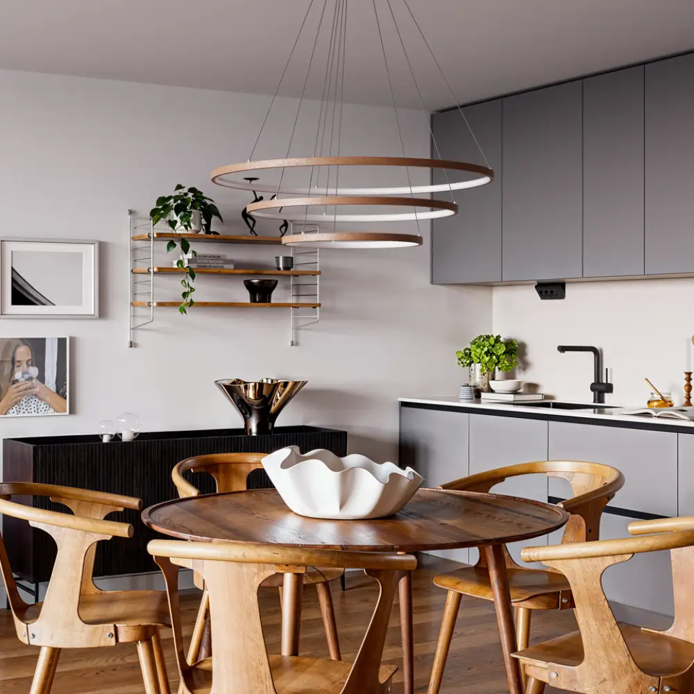 Trione Deckenleuchte Ø80cm LED Walnuss