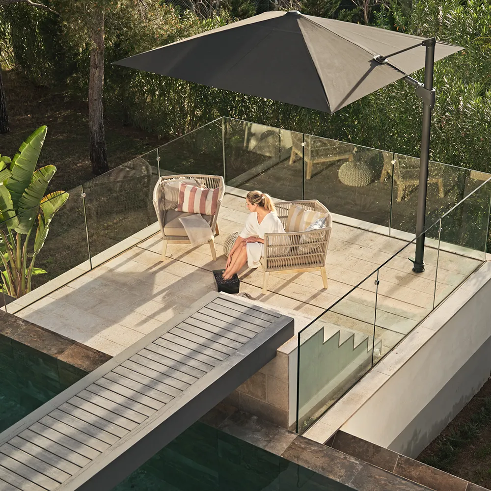 Fortano 400x300 cm sonnenschirm antracit Cat.4 408 Black