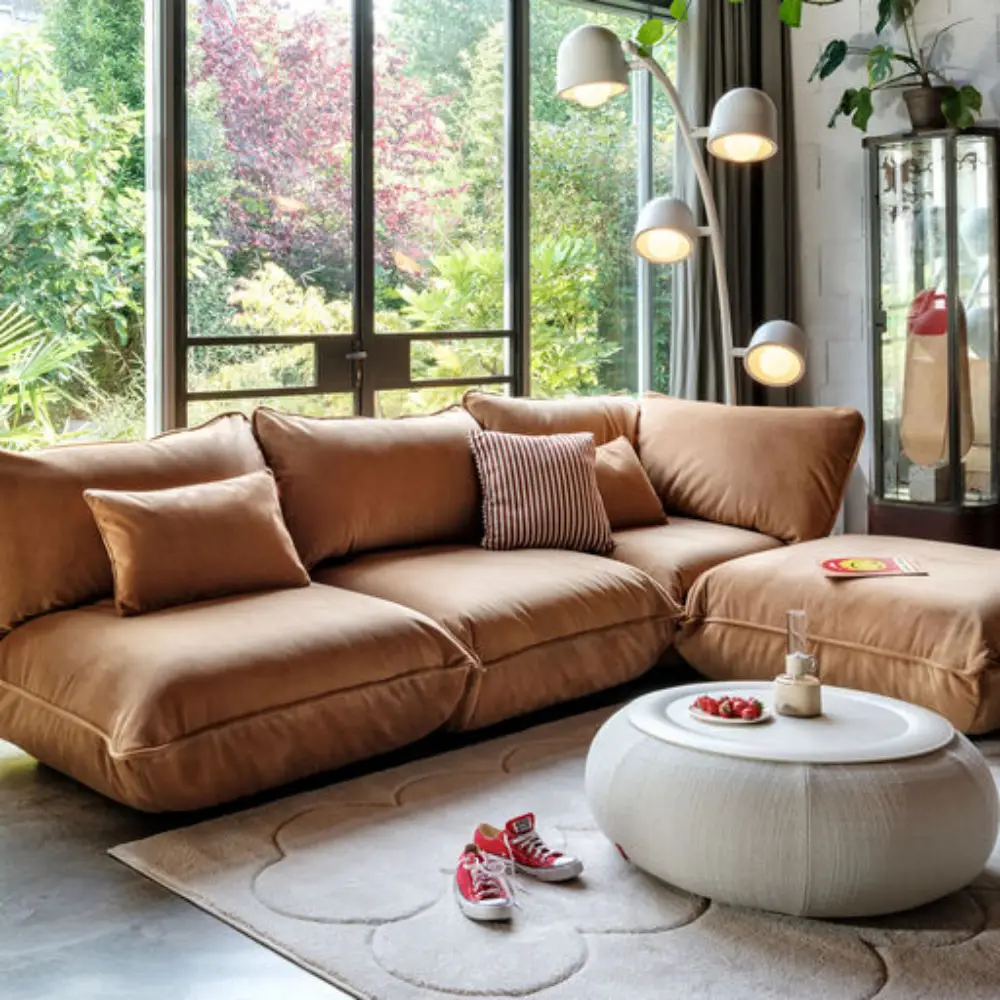 sumo fußbank velvet recycled almond