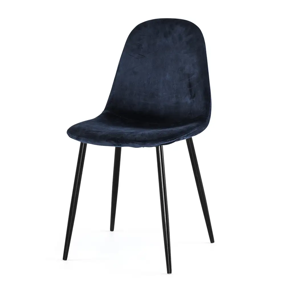 Thea Dining Chair blauer Samt 4er-Pack