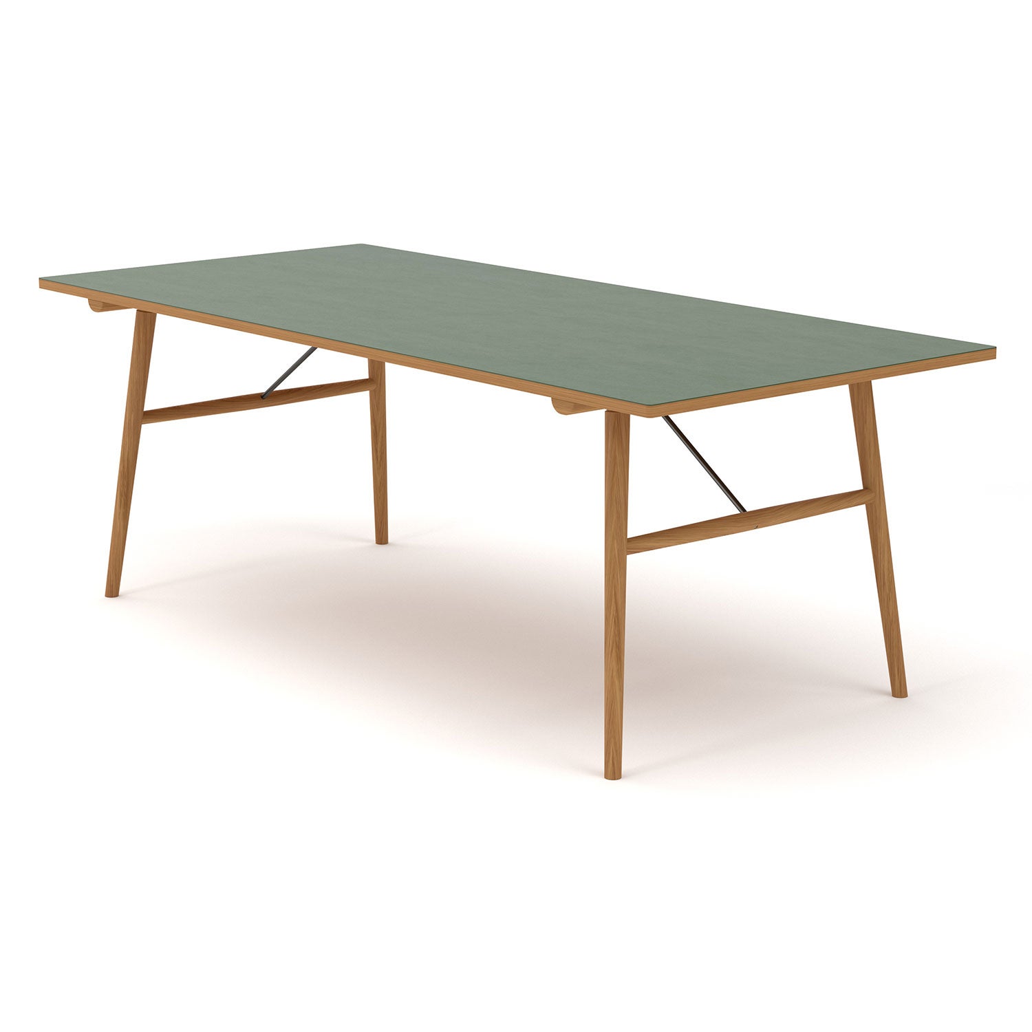 Hekla Tisch 208x95cm dunkelgrün geölte Eiche