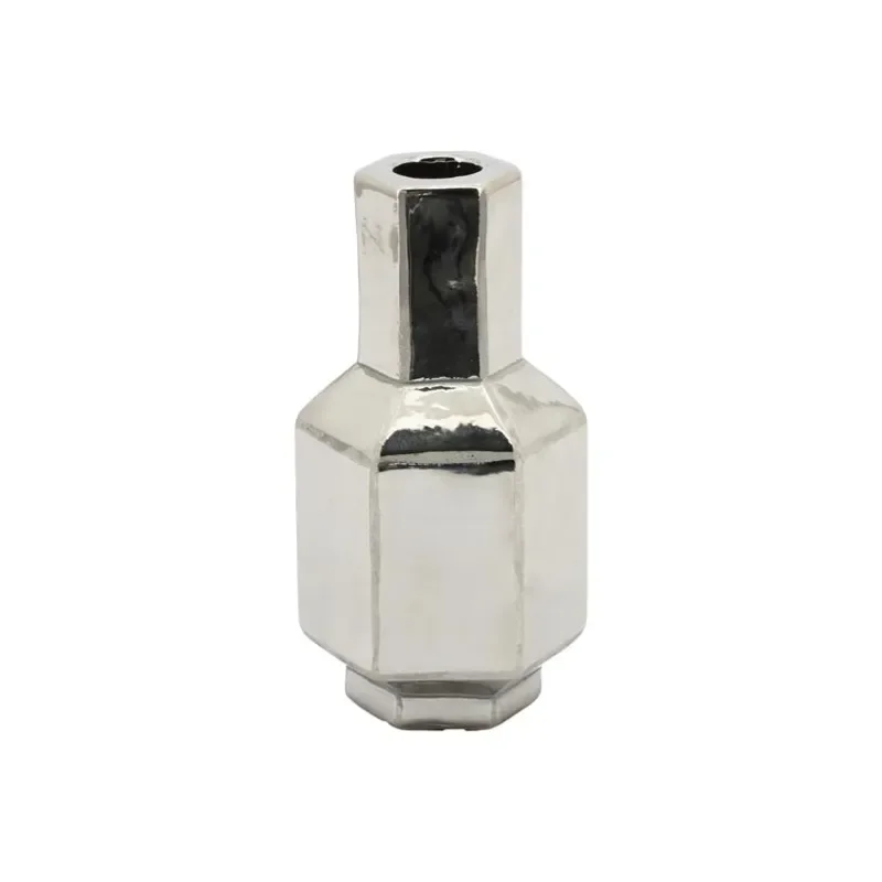 Axis small Kerzenständer 7,8x7x15 cm Steingut chrome