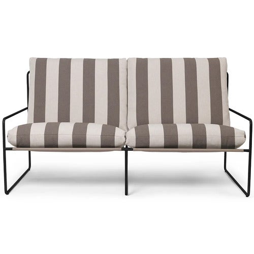 Desert 2-Sitzer Sofa Stripe Black/Chocolate