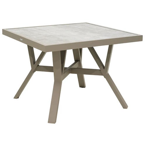 Samvaro tisch 90x90 cm inklusive Glasplatte Khaki 
