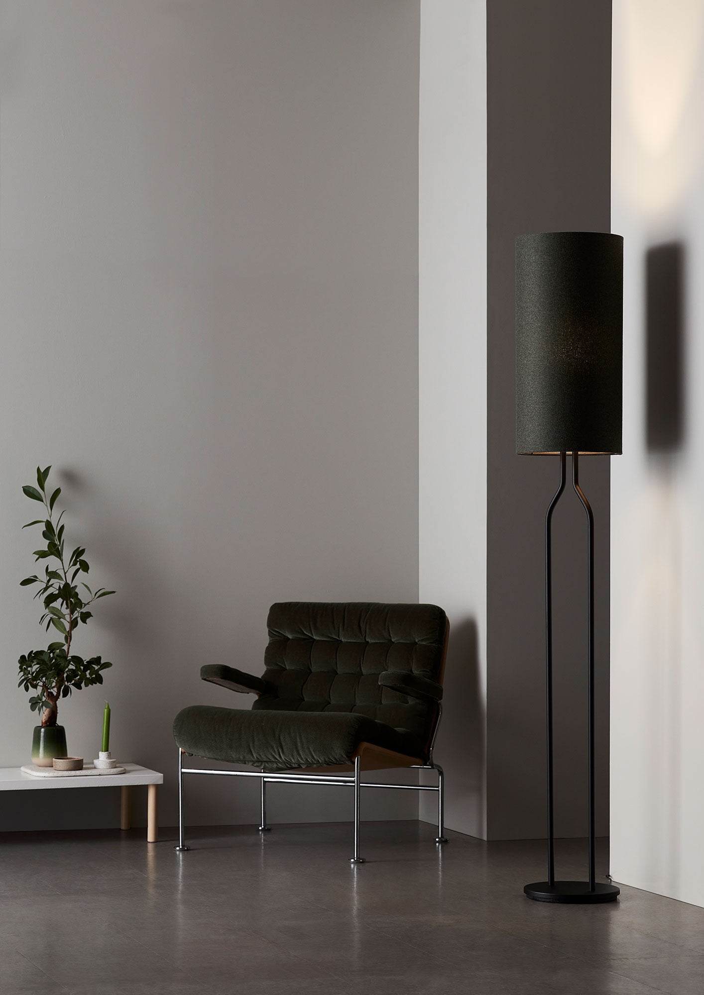 Stehlampe Sand Struktur Exkl Textil Schirm