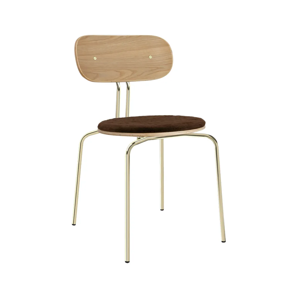 Curious Esszimmerstuhl Eiche/Messing Teddy Brown