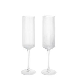 Champagnerglas 2er Pack Ripple Clear