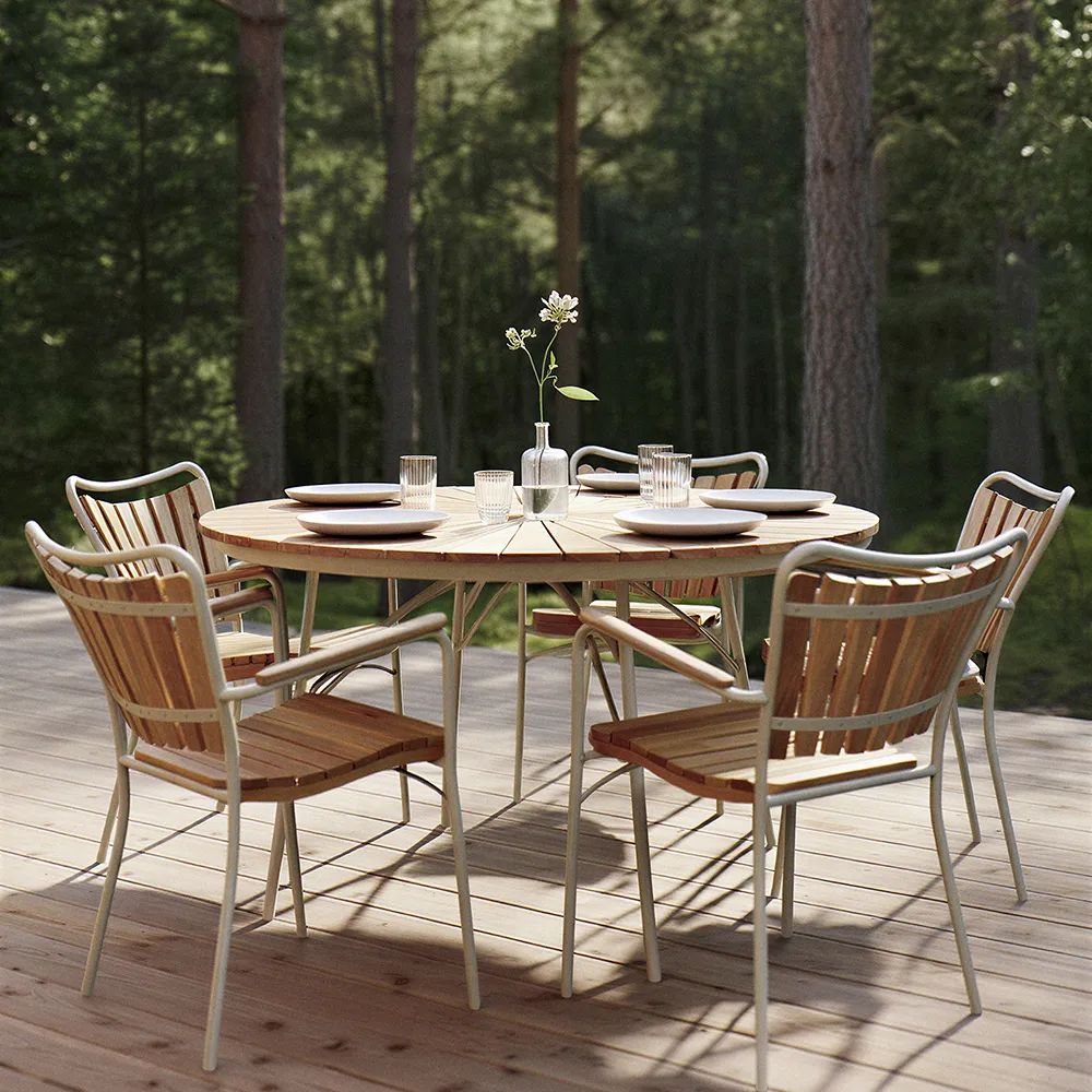 Ellen Tisch 130 cm Sandy Grey/Teak