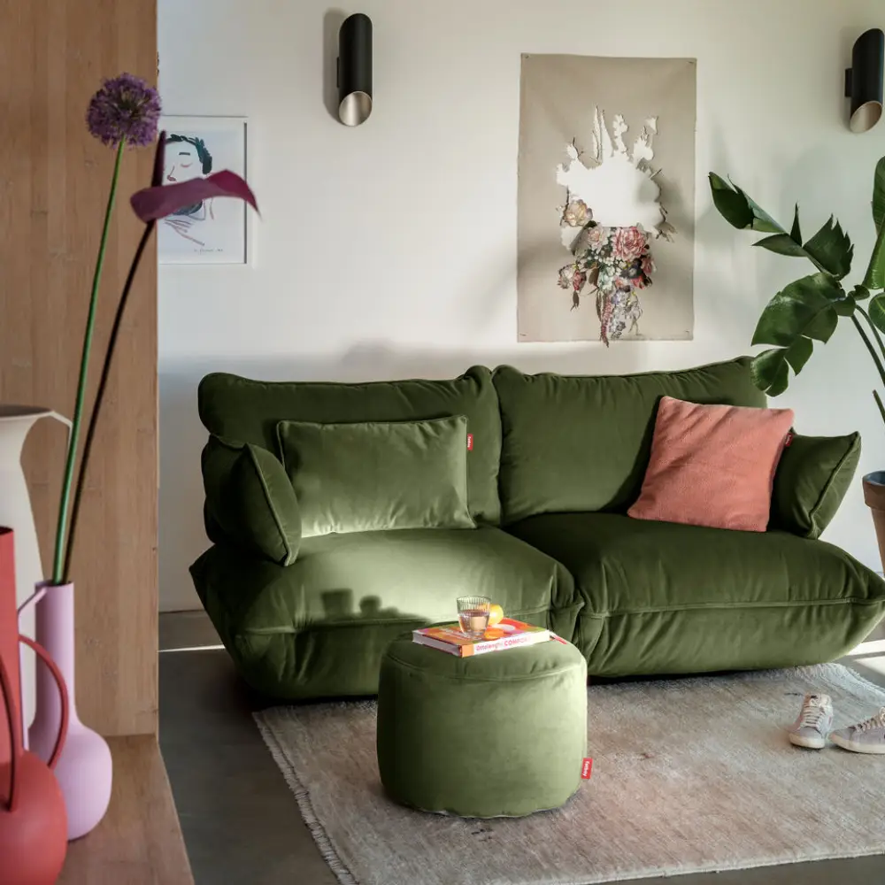 recycled king dekoratives Kissen velvet deep green