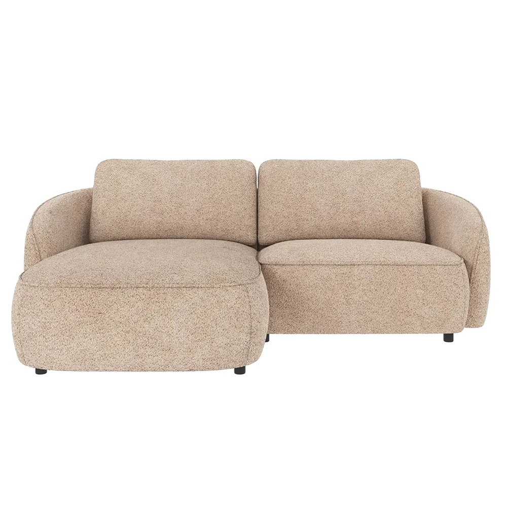 Norris Sofa 3-Sitzer mit Chaiselongue links Stoff Anna hellbeige