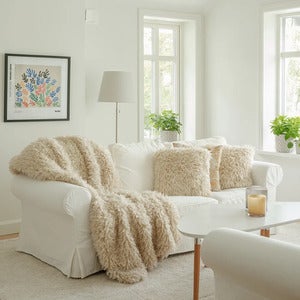 Wooly Decke Beige
