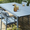 Linear Steel Stuhl mit Armlehnen - Pale Blue