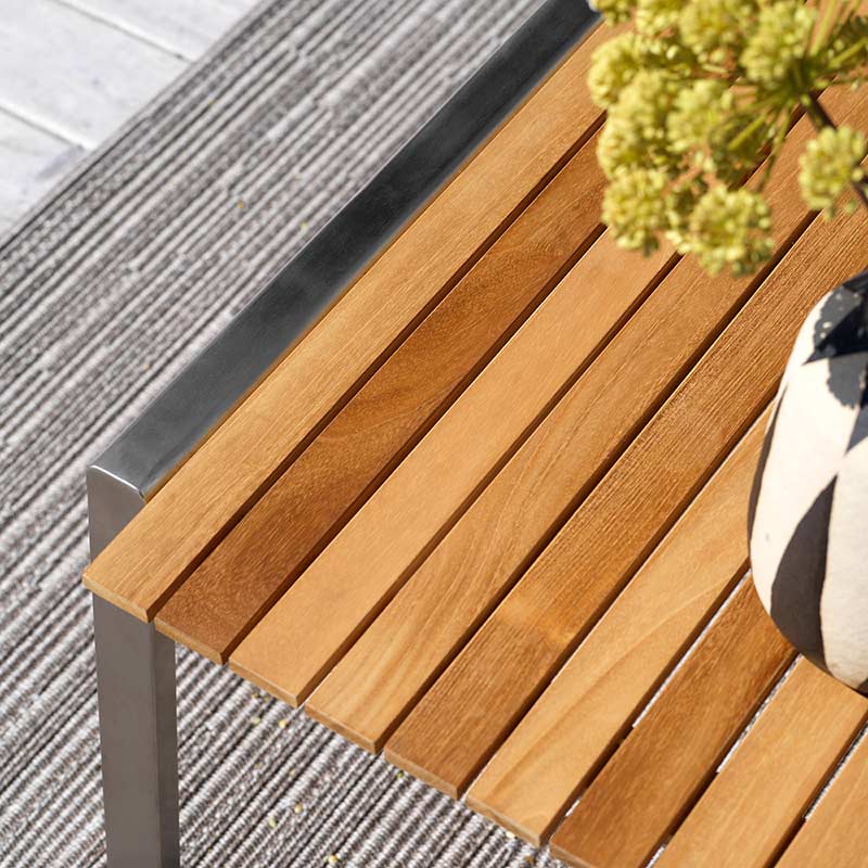 Naos Couchtisch 75x140 cm Teak/Edelstahl