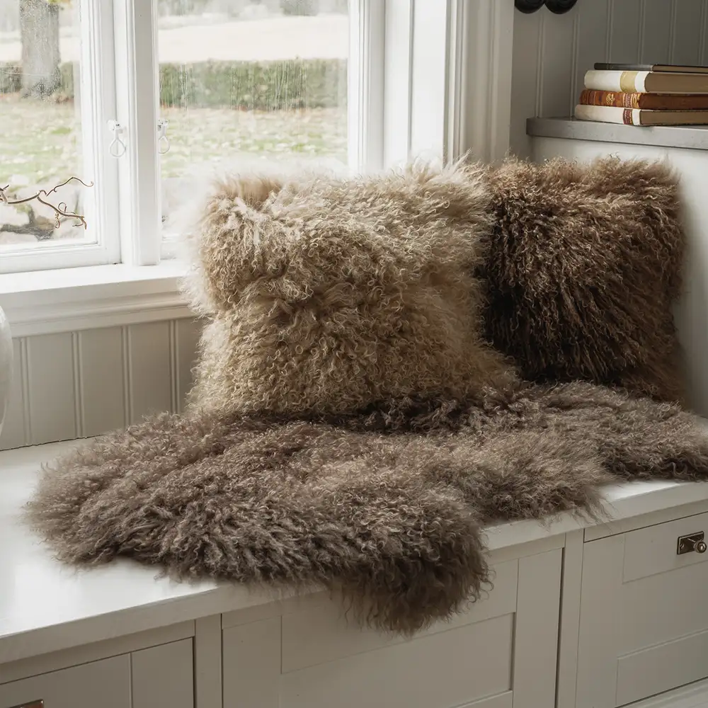 Shansi Kissenbezug 40x40 cm Taupe