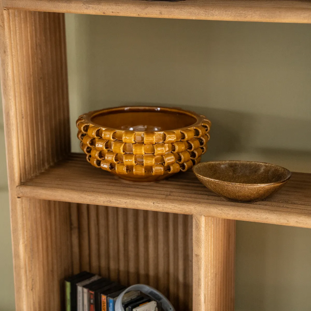 Bowl Loopa - mustard 36x36x39 cm