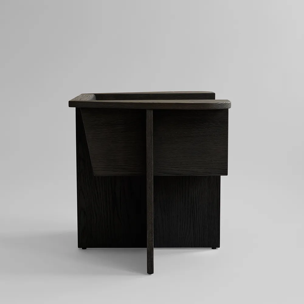 Brutus Lounge-Sessel – Kaffeebraun, Schwarz Eiche