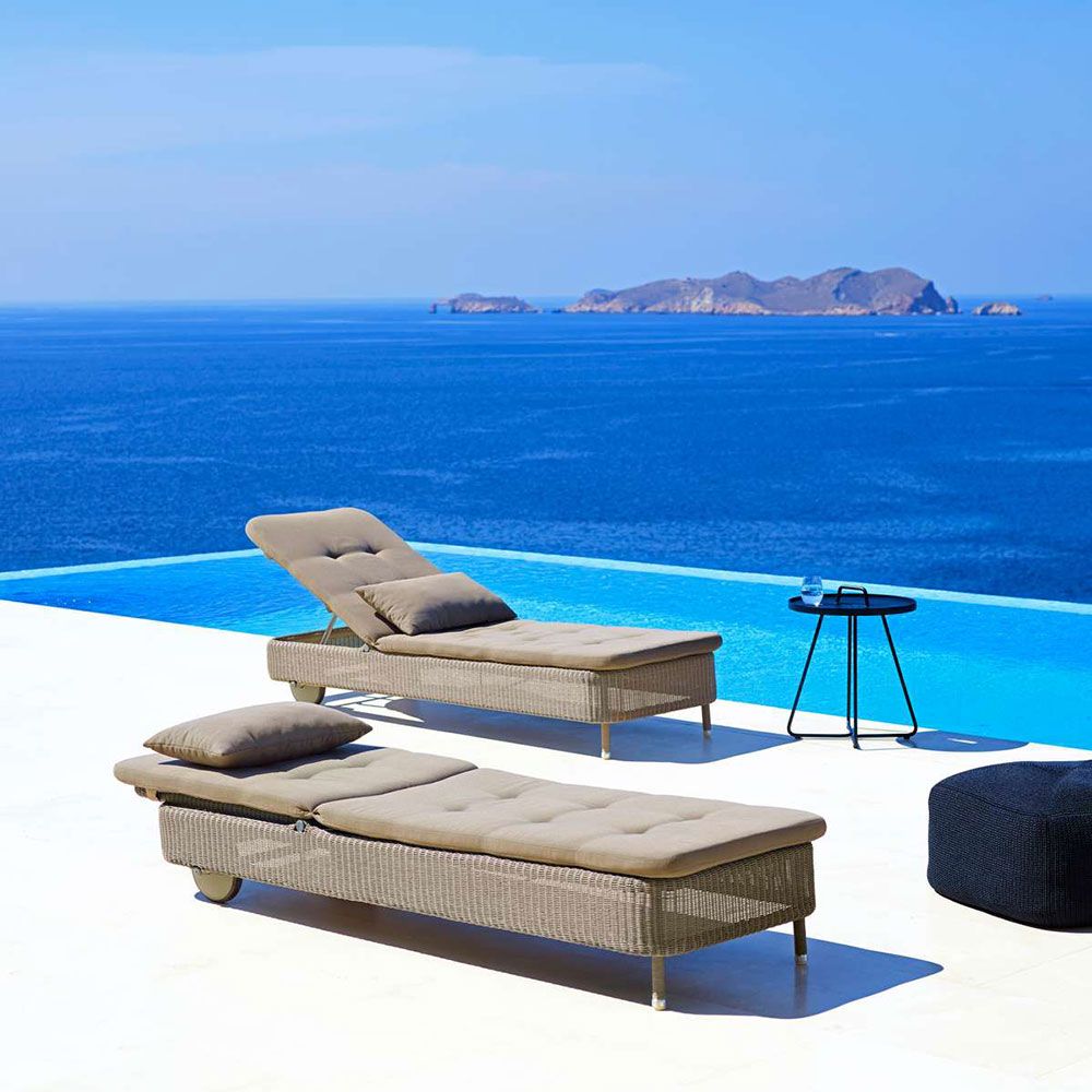 Presley Sonnenliege Taupe Rattan