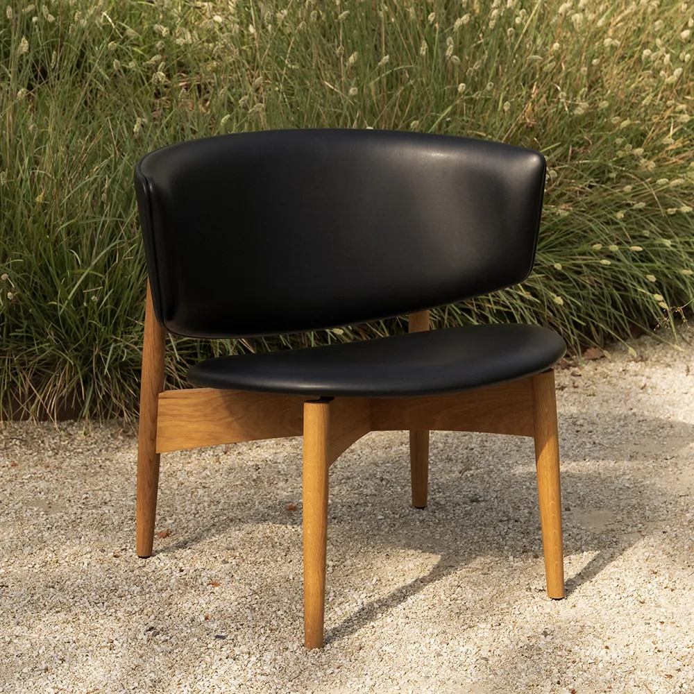 Herman Lounge Sessel Envy Leather - Oak/Black