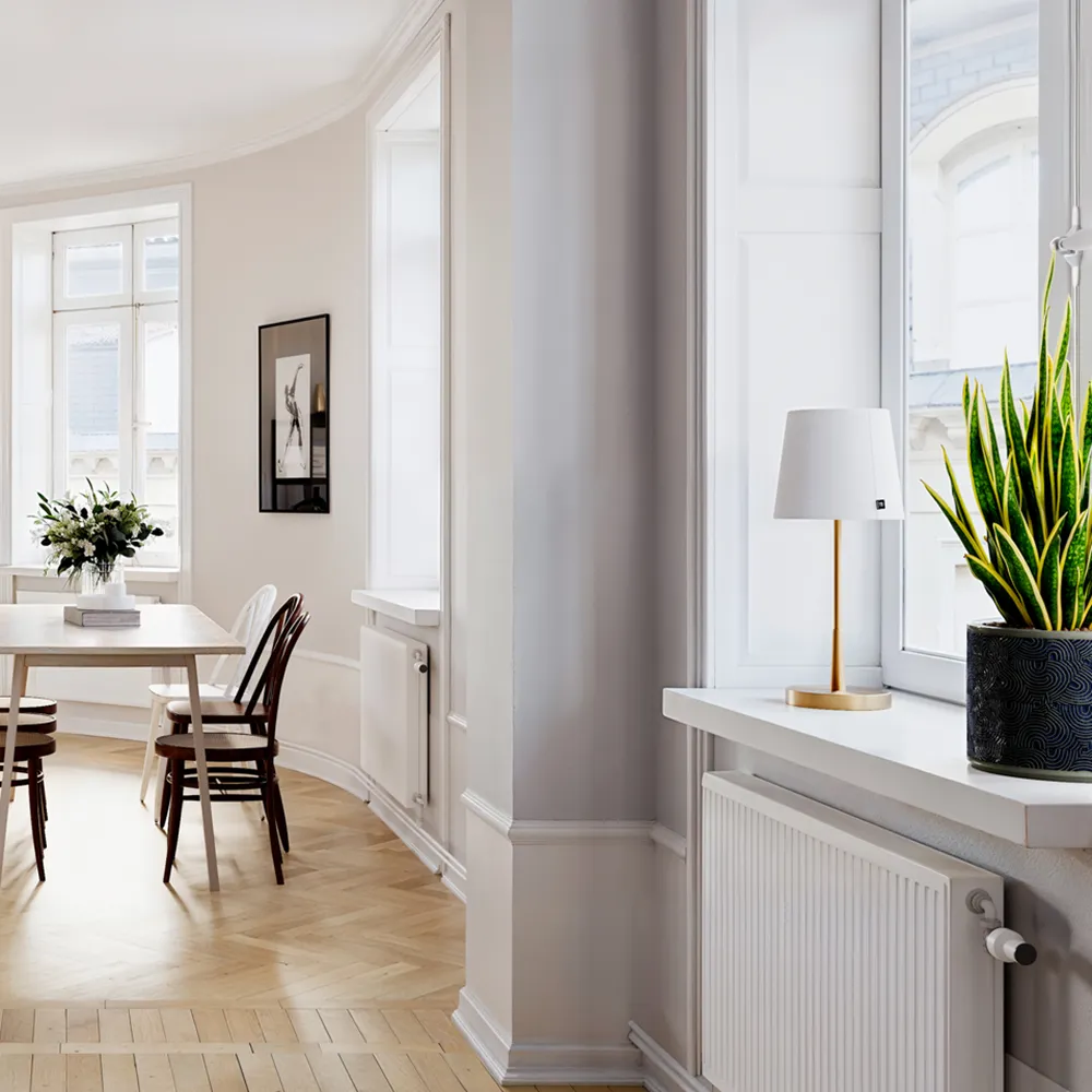 Lumi Tischleuchte H: 48,5cm gold/weiss