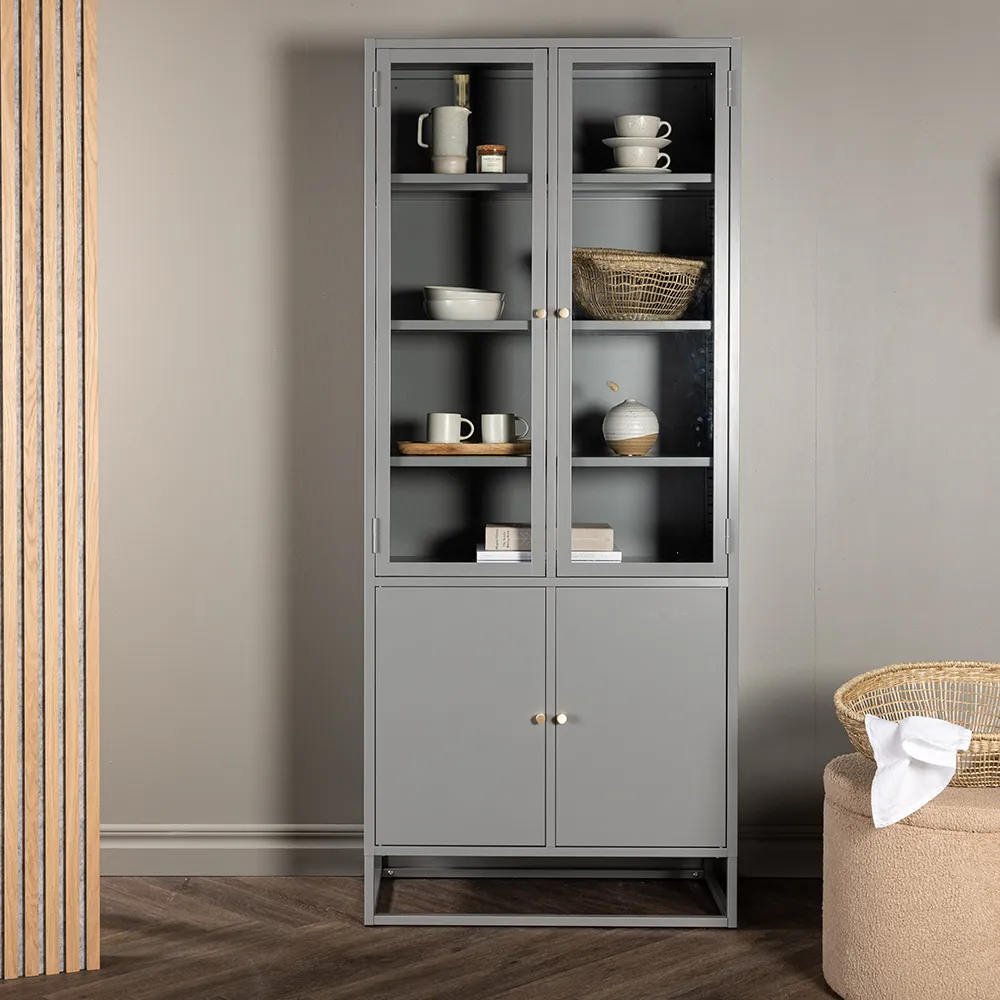 Bakal Vitrinenschrank Hellgrau