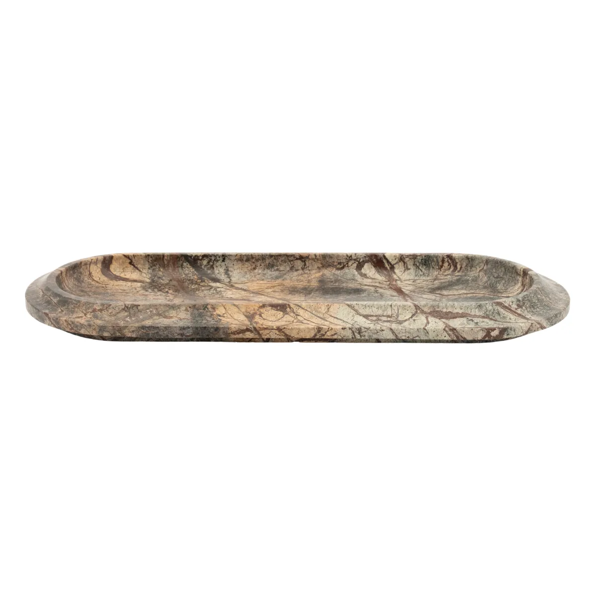 Ovalis 45x18x3 cm Marmor Braun