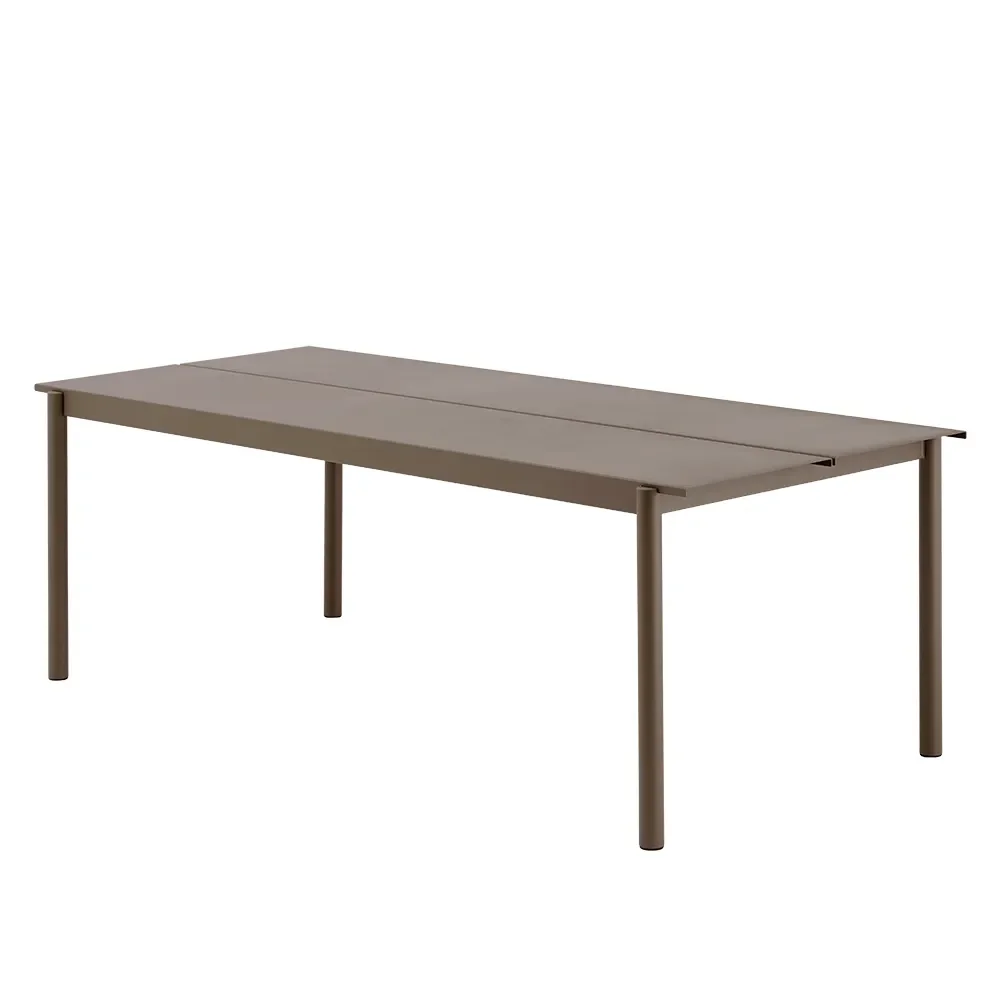 Linear Steel Tisch 220x90 cm Taupe